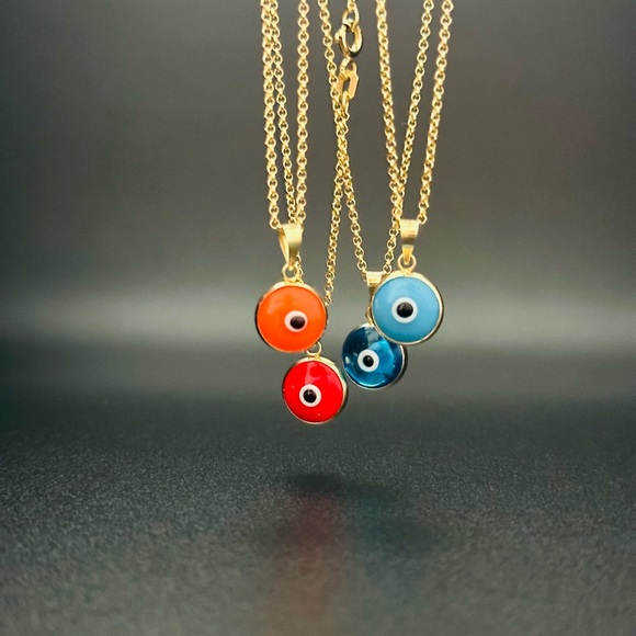 14 Carat Gold Evil Eye Pendant (Price for 1 piece, without chain) - Picture 8 of 11